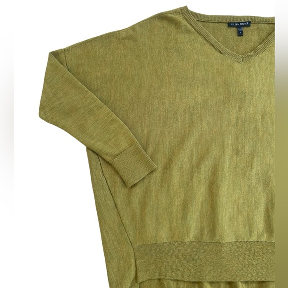 Eileen Fisher Merino Wool Sweater SMALL Boxy High Low Hem Cottagecore Lagenlook - Picture 9 of 16